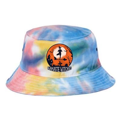 Yoga Namaste Witches Halloween Gift Tie Dye Newport Bucket Hat