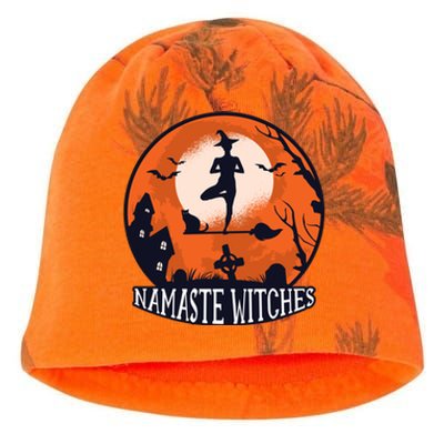 Yoga Namaste Witches Halloween Gift Kati - Camo Knit Beanie