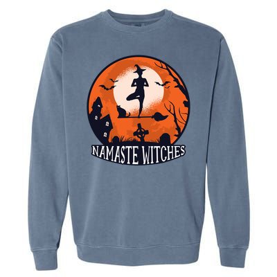 Yoga Namaste Witches Halloween Gift Garment-Dyed Sweatshirt