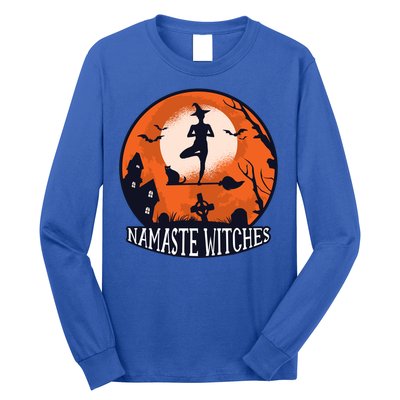 Yoga Namaste Witches Halloween Gift Long Sleeve Shirt