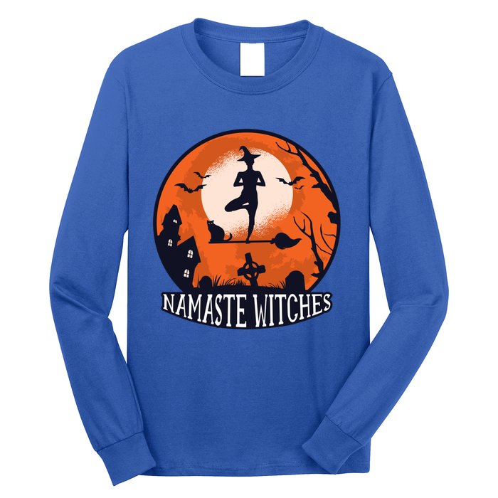 Yoga Namaste Witches Halloween Gift Long Sleeve Shirt