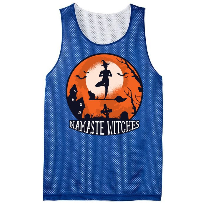 Yoga Namaste Witches Halloween Gift Mesh Reversible Basketball Jersey Tank