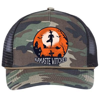 Yoga Namaste Witches Halloween Gift Retro Rope Trucker Hat Cap