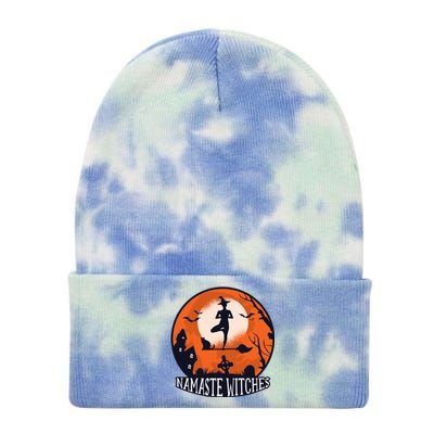 Yoga Namaste Witches Halloween Gift Tie Dye 12in Knit Beanie