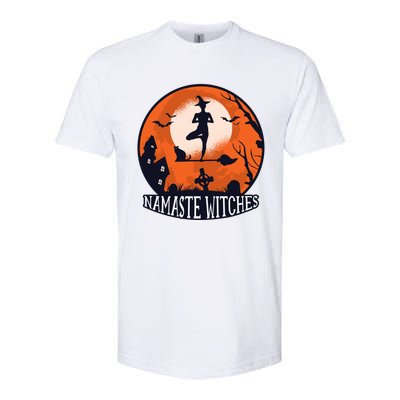 Yoga Namaste Witches Halloween Gift Softstyle CVC T-Shirt