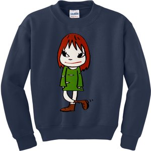 Yoshitomo Nara Walking Girl Painting Kids Sweatshirt