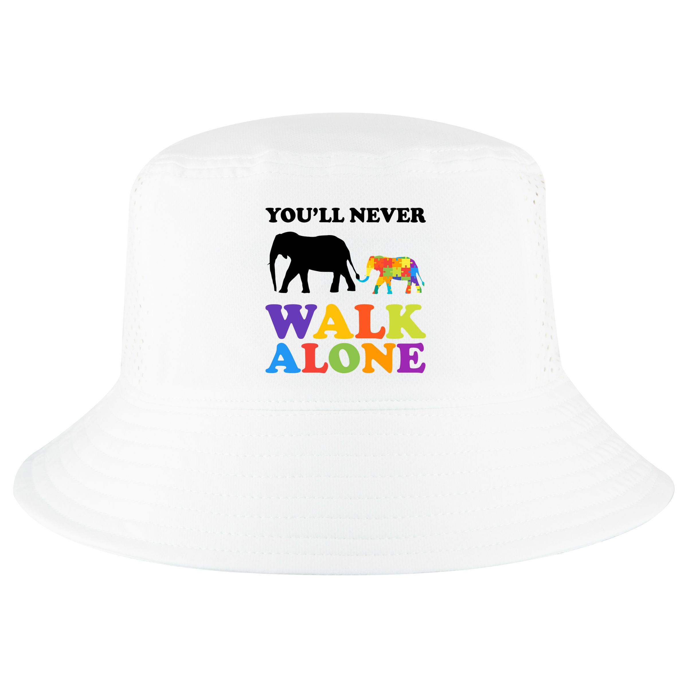Youll Never Walk Alone Autism Awareness Elephant Cool Comfort Performance Bucket Hat