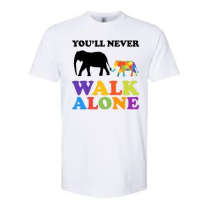 Youll Never Walk Alone Autism Awareness Elephant Softstyle CVC T-Shirt