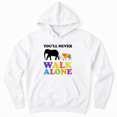 Youll Never Walk Alone Autism Awareness Elephant Hoodie