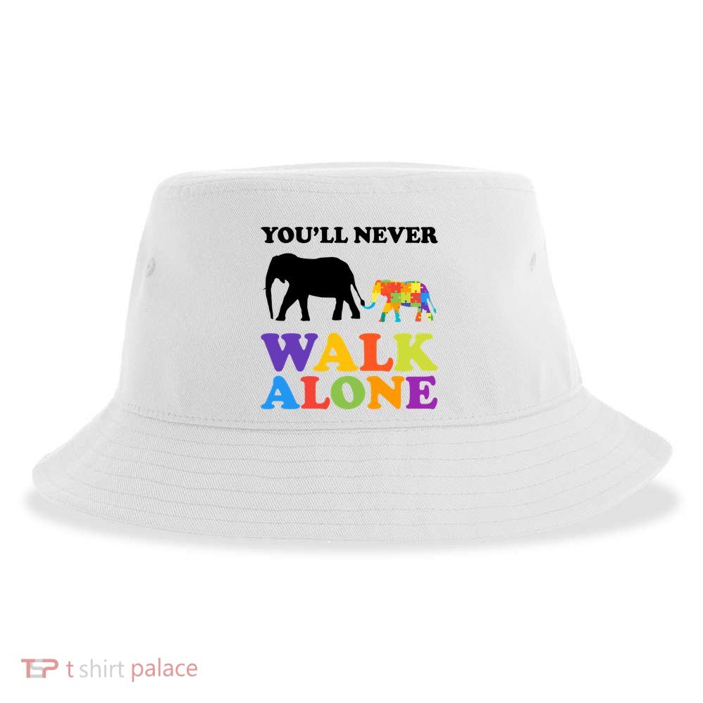Youll Never Walk Alone Autism Awareness Elephant Sustainable Bucket Hat