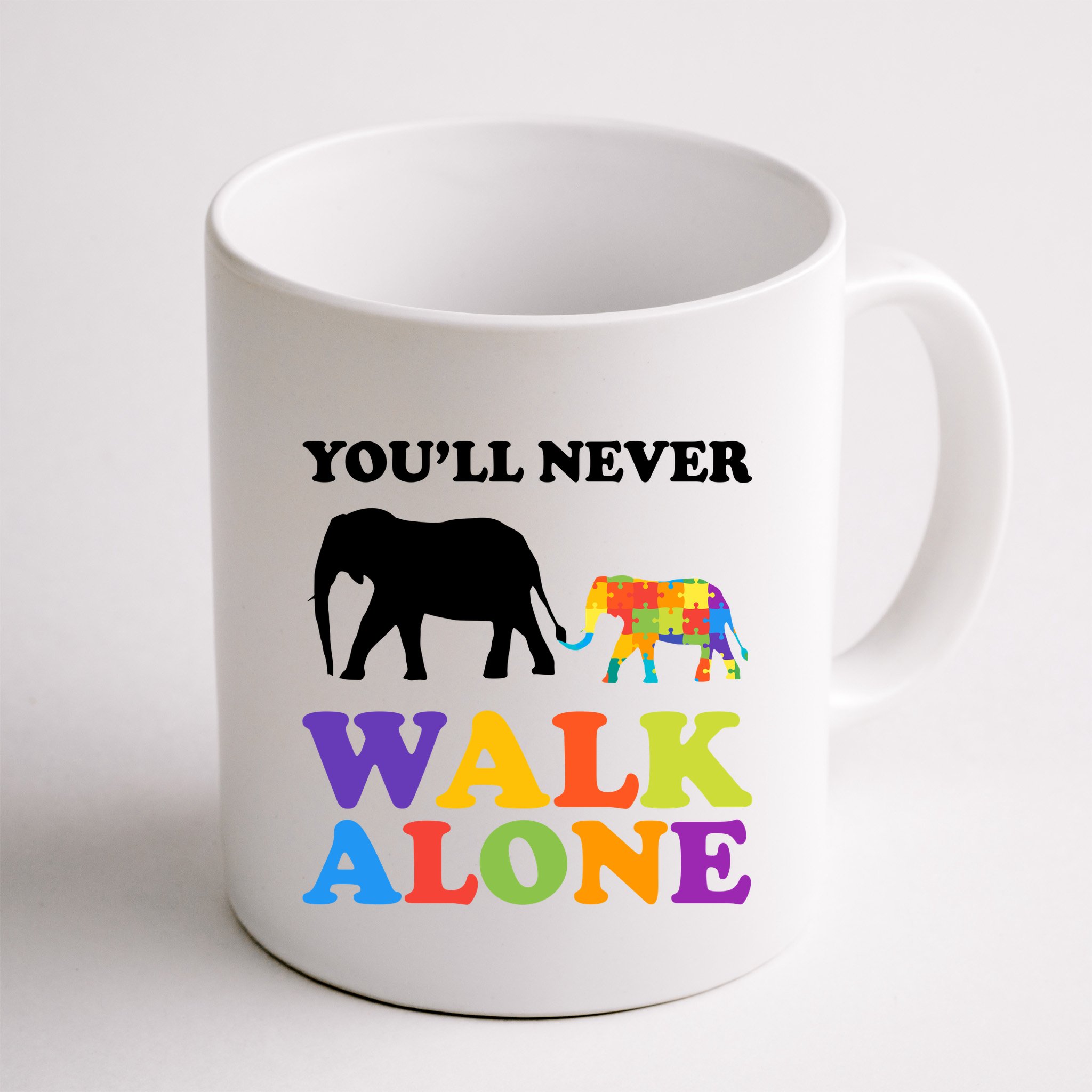 Youll Never Walk Alone Autism Awareness Elephant Mug