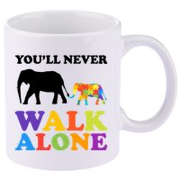 Youll Never Walk Alone Autism Awareness Elephant 11oz C Handle Ceramic Mug