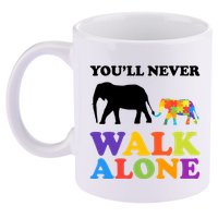 Youll Never Walk Alone Autism Awareness Elephant 11oz C Handle Ceramic Mug