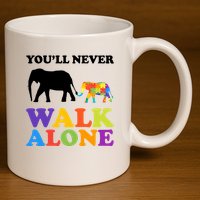 Youll Never Walk Alone Autism Awareness Elephant 11oz C Handle Ceramic Mug