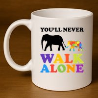 Youll Never Walk Alone Autism Awareness Elephant 11oz C Handle Ceramic Mug