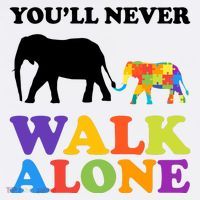 Youll Never Walk Alone Autism Awareness Elephant Poster