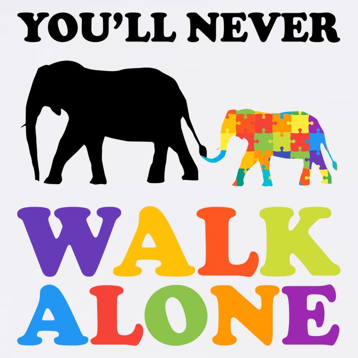 Youll Never Walk Alone Autism Awareness Elephant Baby Bodysuit