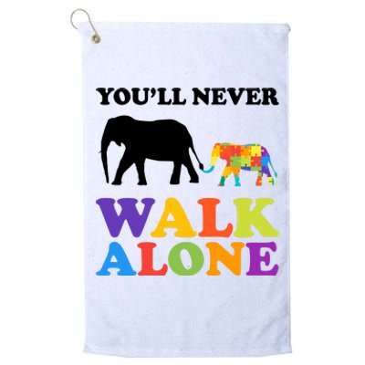 Youll Never Walk Alone Autism Awareness Elephant Platinum Collection Golf Towel