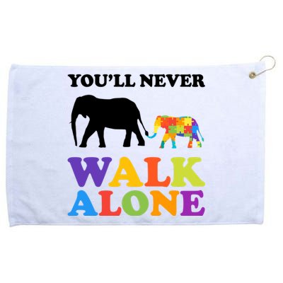 Youll Never Walk Alone Autism Awareness Elephant Grommeted Golf Towel