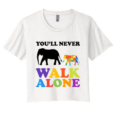 Youll Never Walk Alone Autism Awareness Elephant Crop Top