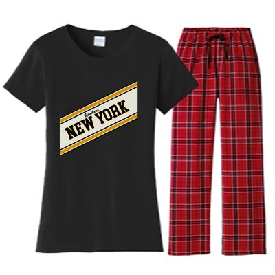 Yonkers New York Varsity Logo Women's Flannel Pajama Set