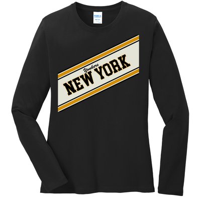 Yonkers New York Varsity Logo Ladies Long Sleeve Shirt