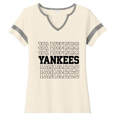 Y.A.N.K.E.E.S Name Ladies Halftime Notch Neck Tee