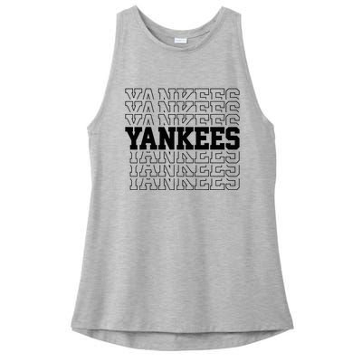 Y.A.N.K.E.E.S Name Ladies PosiCharge Tri-Blend Wicking Tank