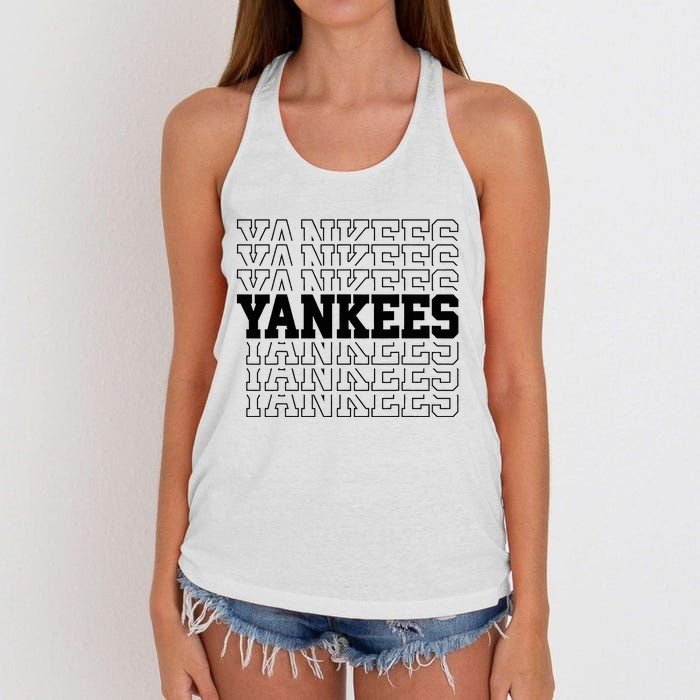 Y.A.N.K.E.E.S Name Women's Knotted Racerback Tank