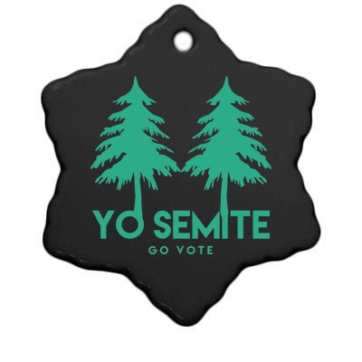 Yo Semite Go Vote Anti Trump Ceramic Star Ornament