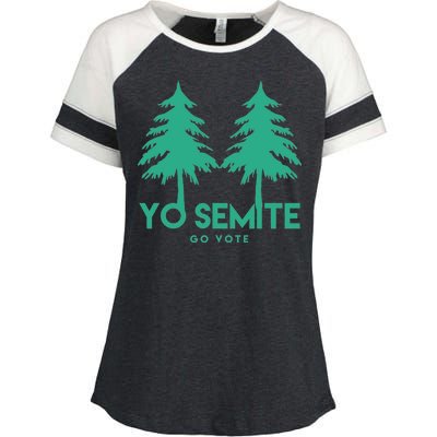 Yo Semite Go Vote Anti Trump Enza Ladies Jersey Colorblock Tee