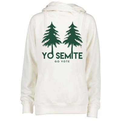 Yo Semite Go Vote Anti Trump Womens Funnel Neck Pullover Hood