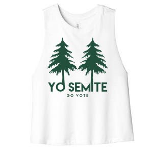 Yo Semite Go Vote Anti Trump Women's Racerback Cropped Tank