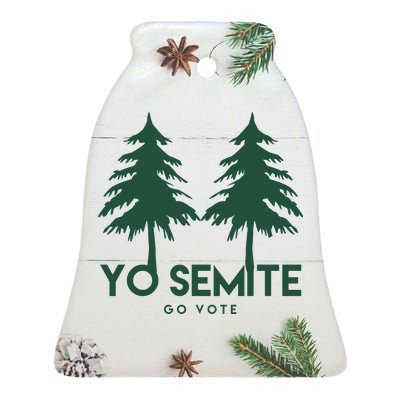 Yo Semite Go Vote Anti Trump Ceramic Bell Ornament