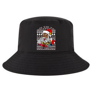 Yo Yo Yo Ho Ho Ho Black Santa Claus Ugly Christmas Cool Comfort Performance Bucket Hat