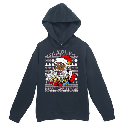 Yo Yo Yo Ho Ho Ho Black Santa Claus Ugly Christmas Urban Pullover Hoodie