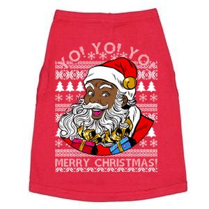 Yo Yo Yo Ho Ho Ho Black Santa Claus Ugly Christmas Doggie Tank