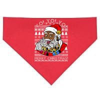 Yo Yo Yo Ho Ho Ho Black Santa Claus Ugly Christmas USA-Made Doggie Bandana