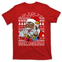 Yo Yo Yo Ho Ho Ho Black Santa Claus Ugly Christmas T-Shirt