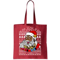 Yo Yo Yo Ho Ho Ho Black Santa Claus Ugly Christmas Tote Bag