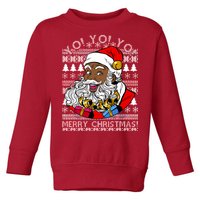 Yo Yo Yo Ho Ho Ho Black Santa Claus Ugly Christmas Toddler Sweatshirt