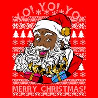 Yo Yo Yo Ho Ho Ho Black Santa Claus Ugly Christmas Visor