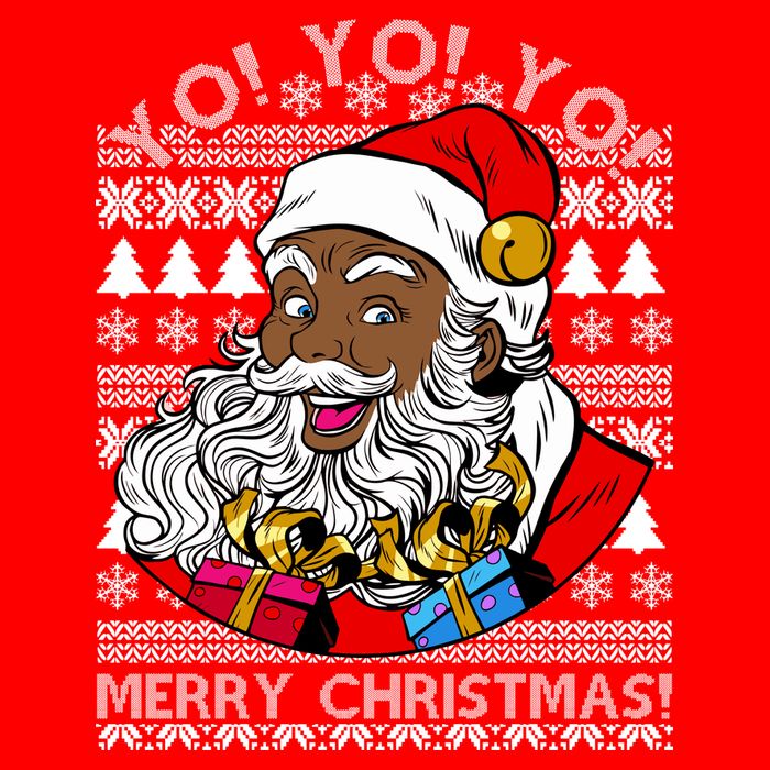 Yo Yo Yo Ho Ho Ho Black Santa Claus Ugly Christmas Visor