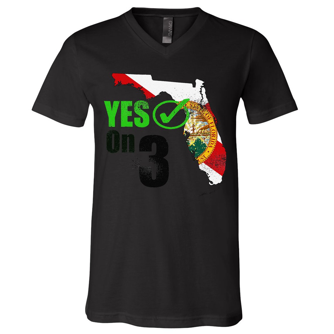 Yes On 3 Florida V-Neck T-Shirt