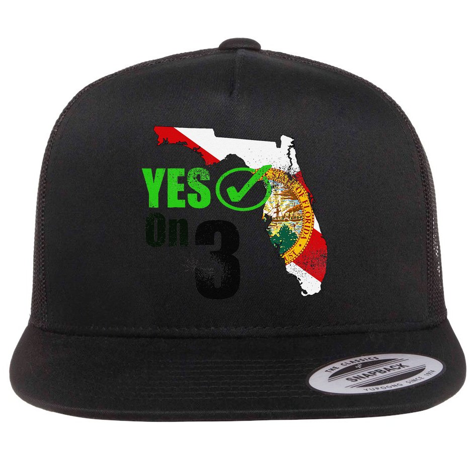 Yes On 3 Florida Flat Bill Trucker Hat