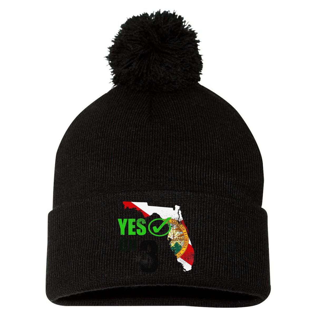 Yes On 3 Florida Pom Pom 12in Knit Beanie