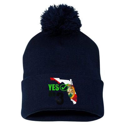 Yes On 3 Florida Pom Pom 12in Knit Beanie