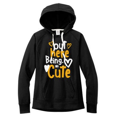 Yellow Ochre Black White Color Match Women's Fleece Hoodie