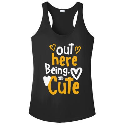 Yellow Ochre Black White Color Match Ladies PosiCharge Competitor Racerback Tank