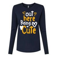 Yellow Ochre Black White Color Match Womens Cotton Relaxed Long Sleeve T-Shirt